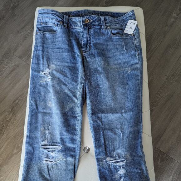 #191 WHBM Jeans Size 4S - Capri Pants (Striped cuffs and Metallic Thread) - Picture 2 of 4